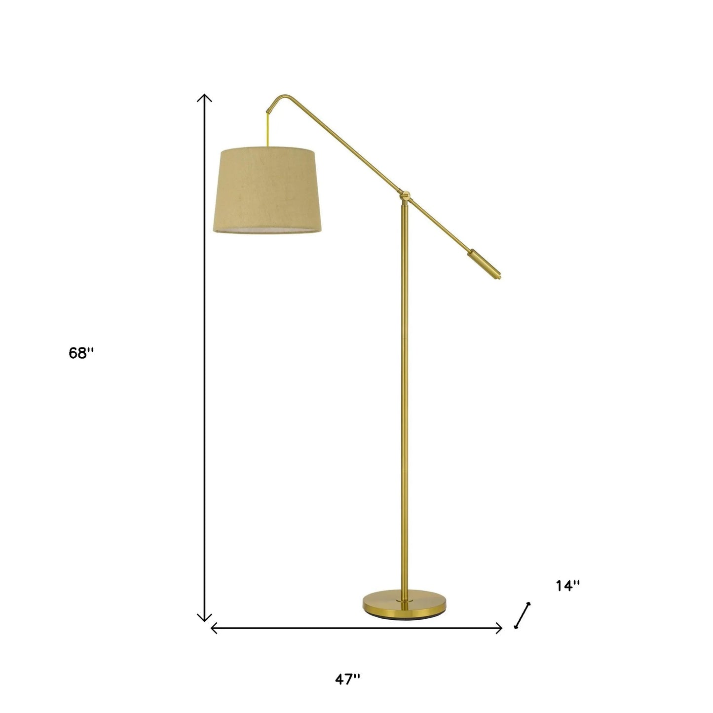 Antiqued Brass Drum Shade Floor Lamp