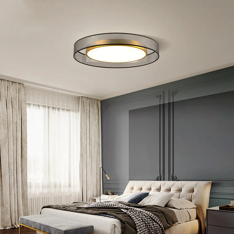 Nordic Copper LED Round Ceiling Light