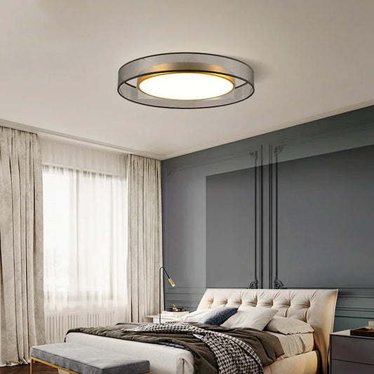 Nordic Copper LED Round Ceiling Light