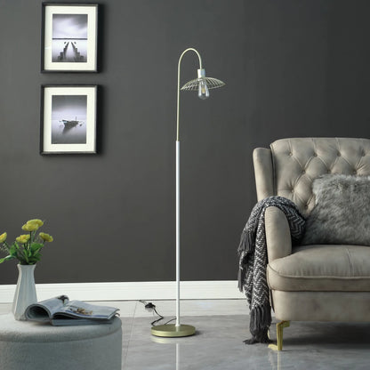Luxury Gold and White Arched Floor Lamp