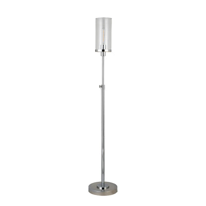 Contemporary Nickel Torchiere Floor Lamp