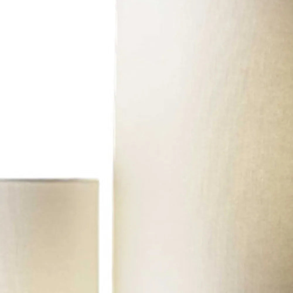 Silver Three-Light Floor Lamp with Linen Shade