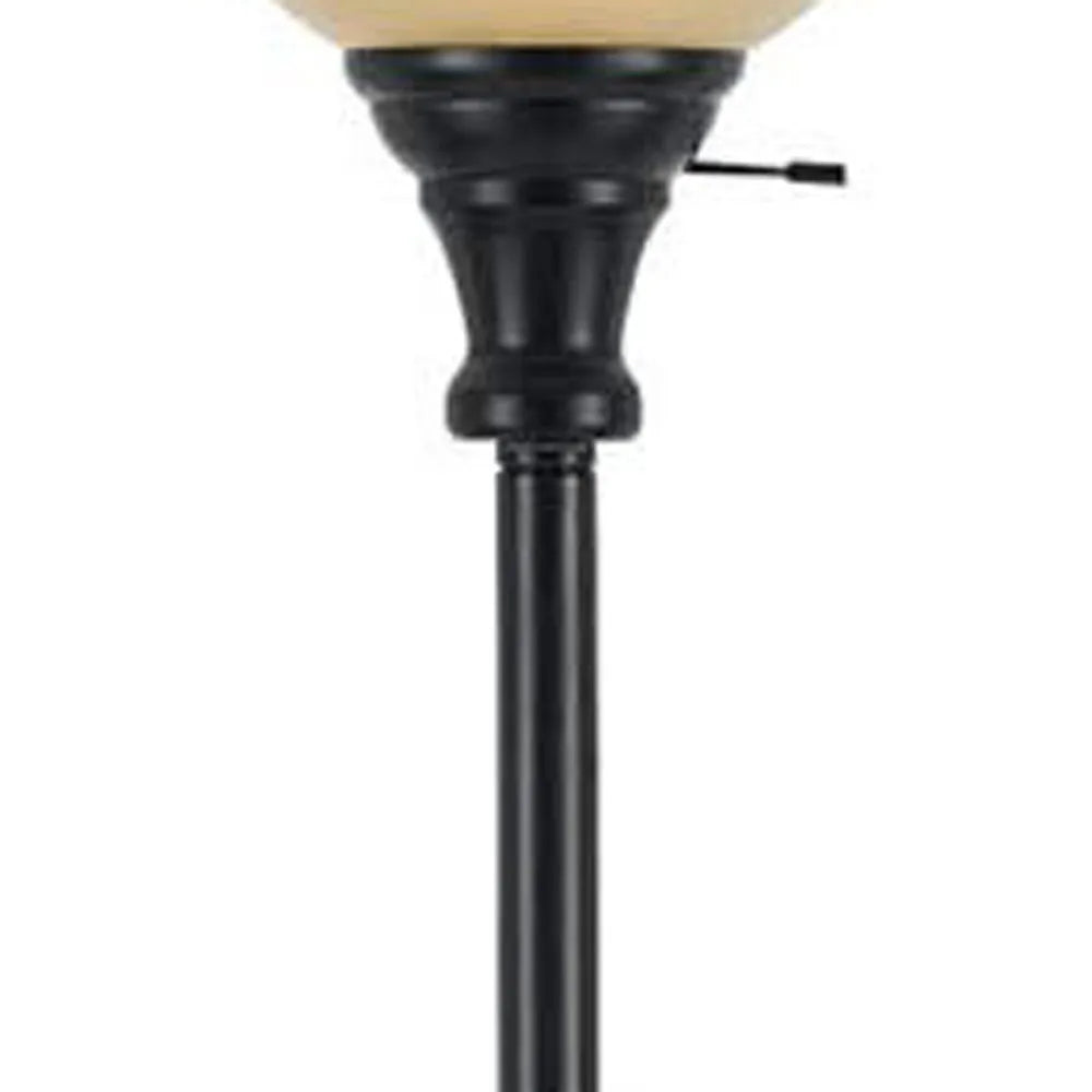 Luxury Bronze Torchiere Floor Lamp with Dome Shade