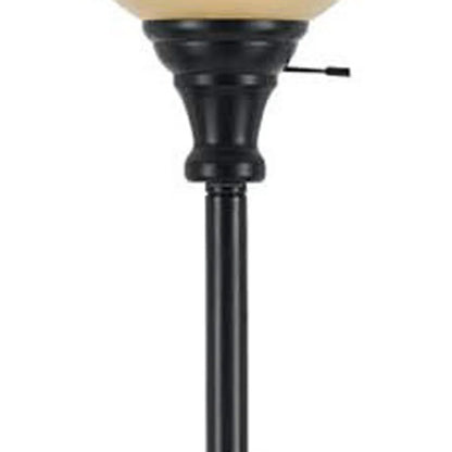 Luxury Bronze Torchiere Floor Lamp with Dome Shade