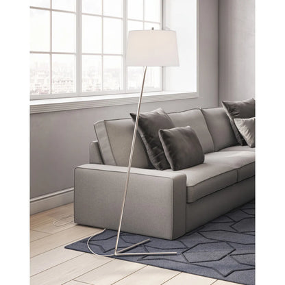 Contemporary Nickel Floor Lamp