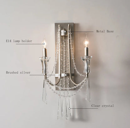 Nordic Crystal Wall Sconce - Modern Elegance