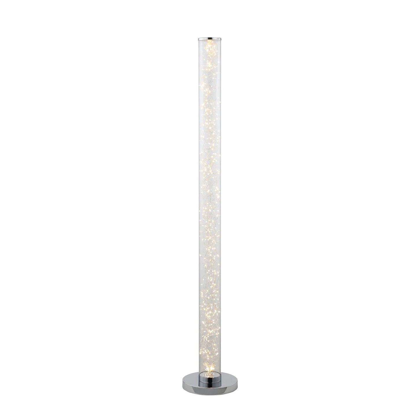 White Metal LED Column Floor Lamp