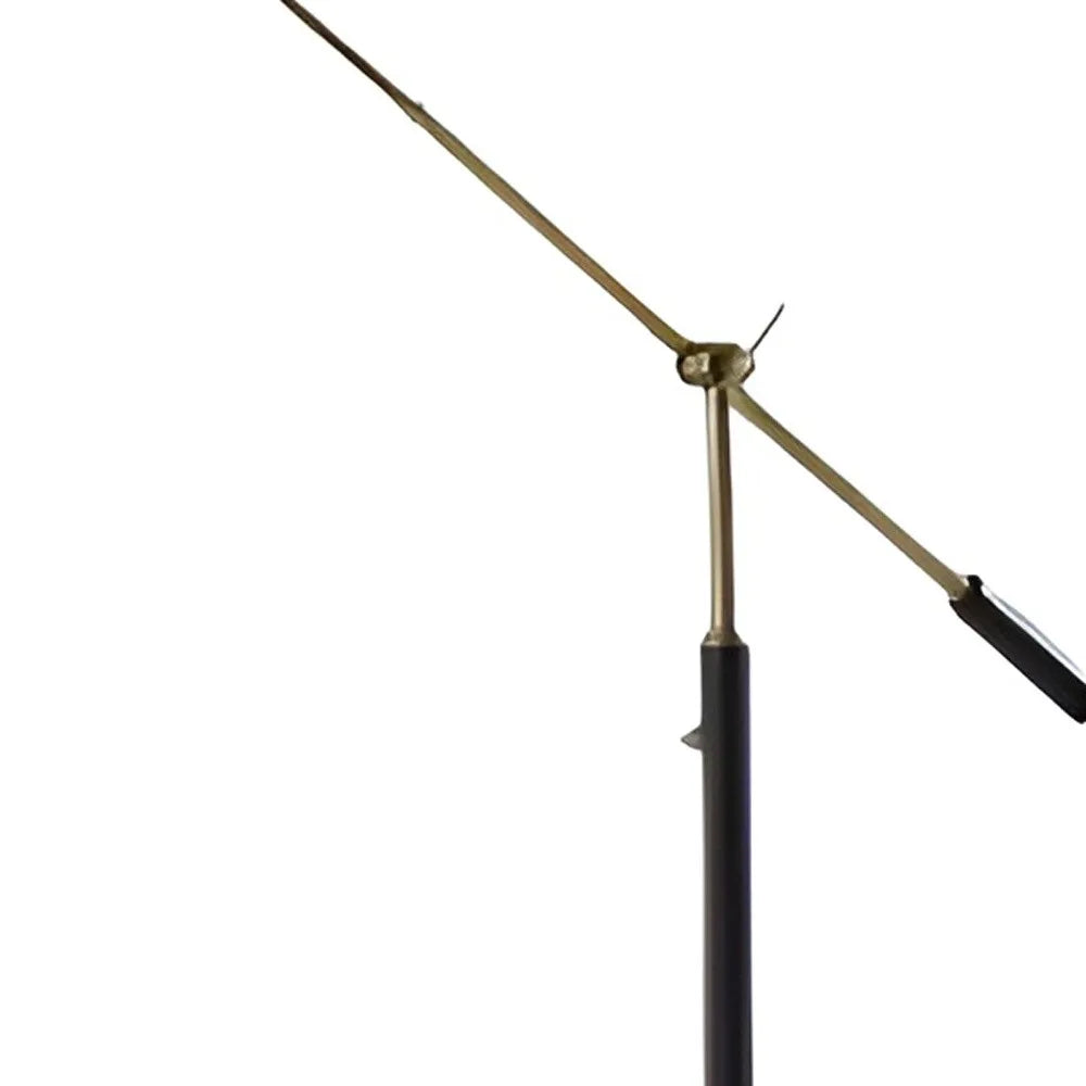 Black Adjustable LED Floor Lamp with Cone Shade