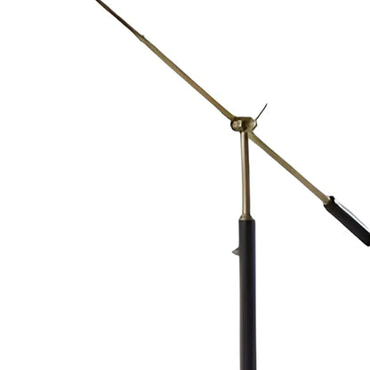 Black Adjustable LED Floor Lamp with Cone Shade