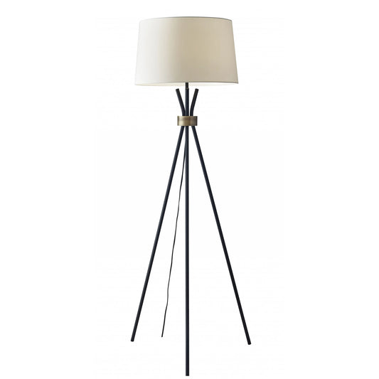 Black and White LED Floor Lamp with Empire Shade