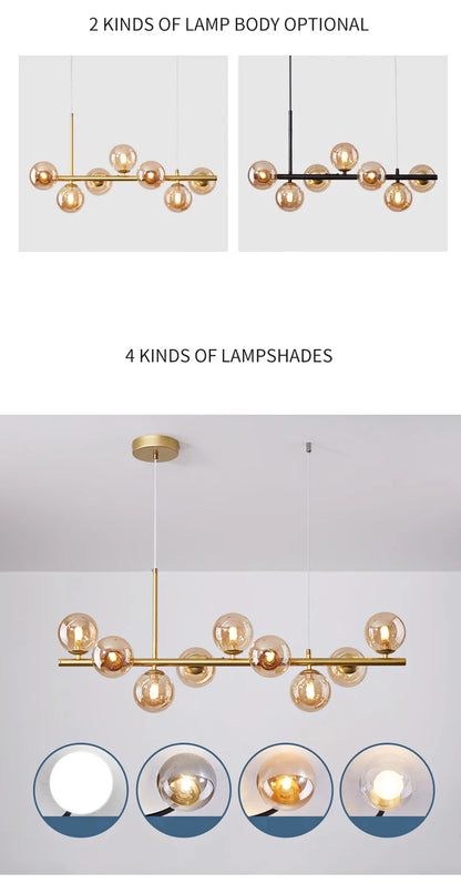 Glass Ball Linear Pendant