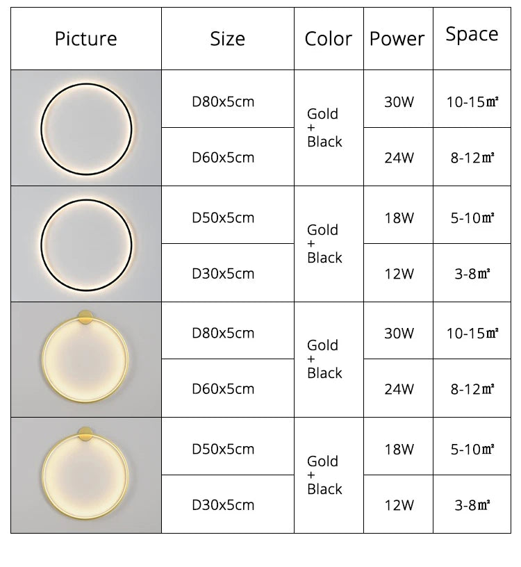 Circle Glow Wall Lights