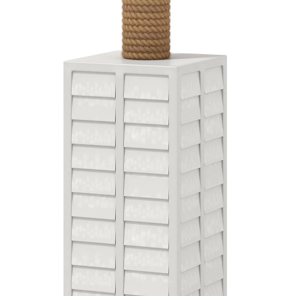 Modern White LED Floor Lamp with Linen Shade