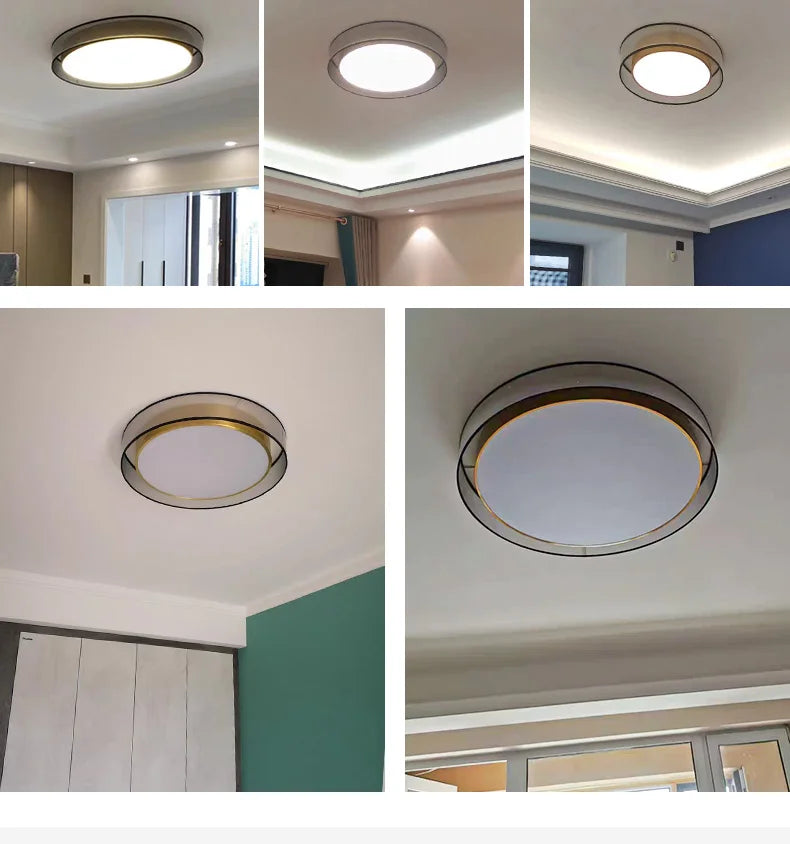 Nordic Copper LED Round Ceiling Light