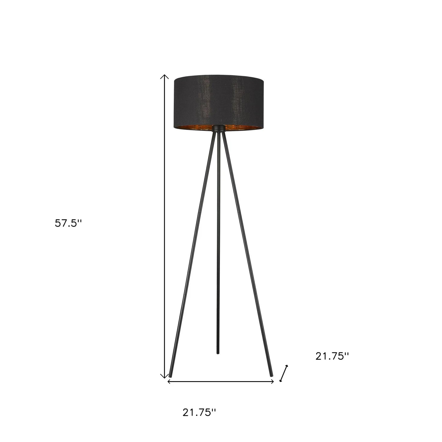 Iron Tripod Floor Lamp with Drum Shade