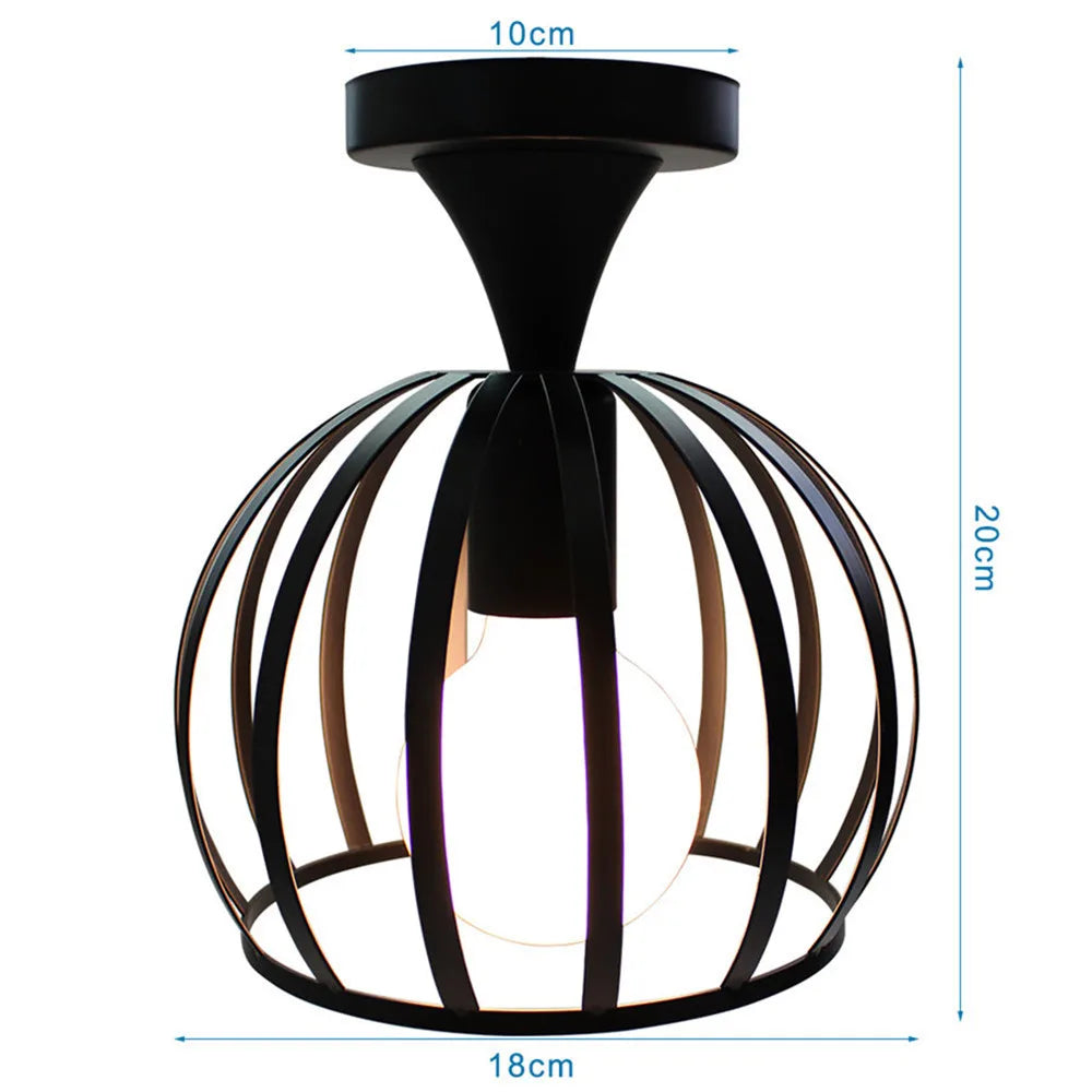 Retro Metal Semi-Flush Ceiling Light Fixture