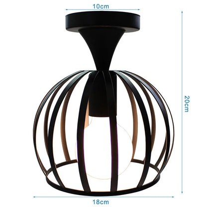 Retro Metal Semi-Flush Ceiling Light Fixture