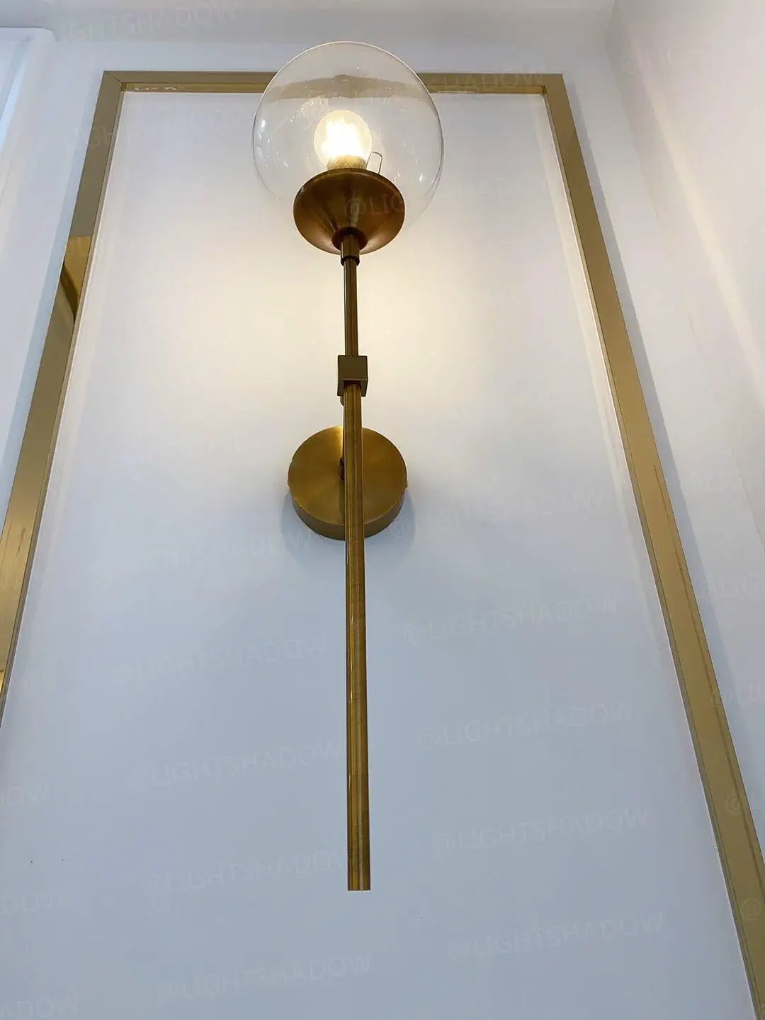Gold Aura Round Glass Wall Sconce - Nordic Style