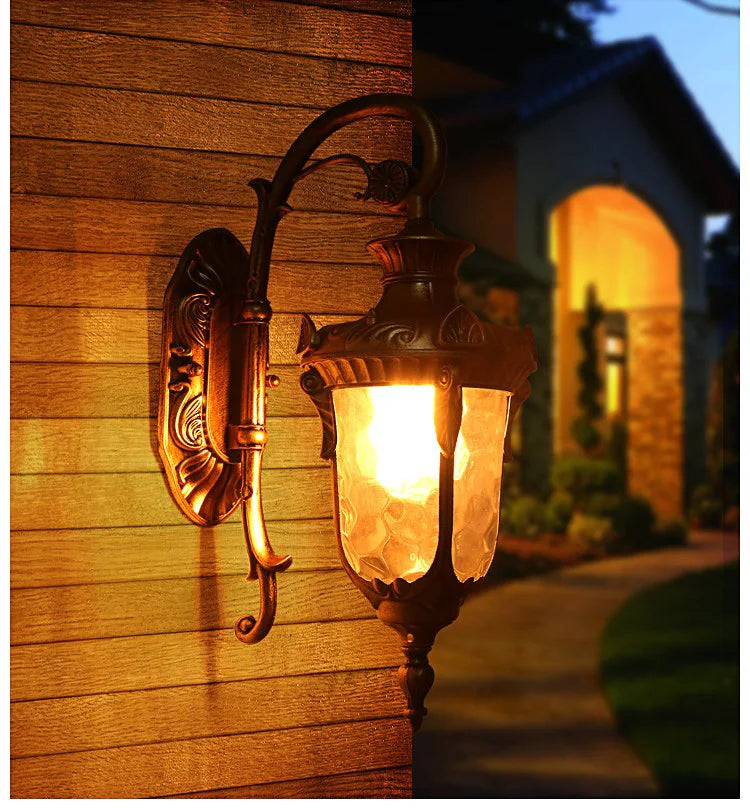 RetroGlow Waterproof Wall Lamp for Outdoor Spaces
