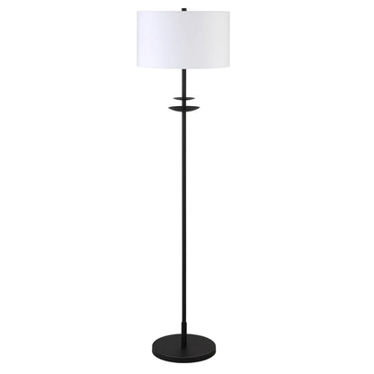 Traditional Black Floor Lamp with Frosted Glass Shade