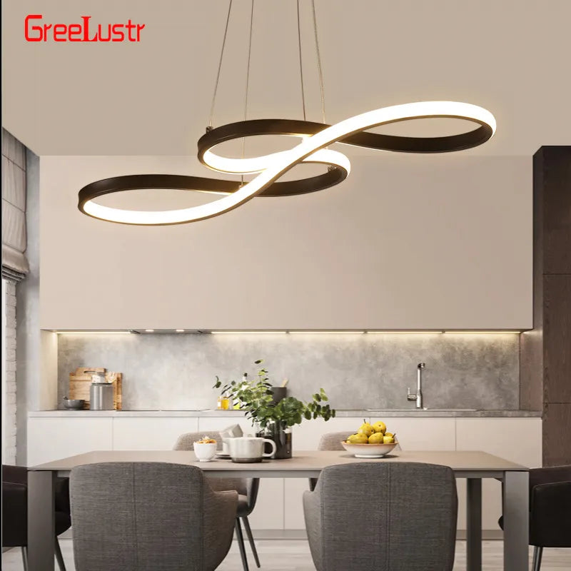 Twisted-Ribbon LED Pendant Light