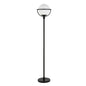 Black LED Floor Lamp with Frosted Globe Shade