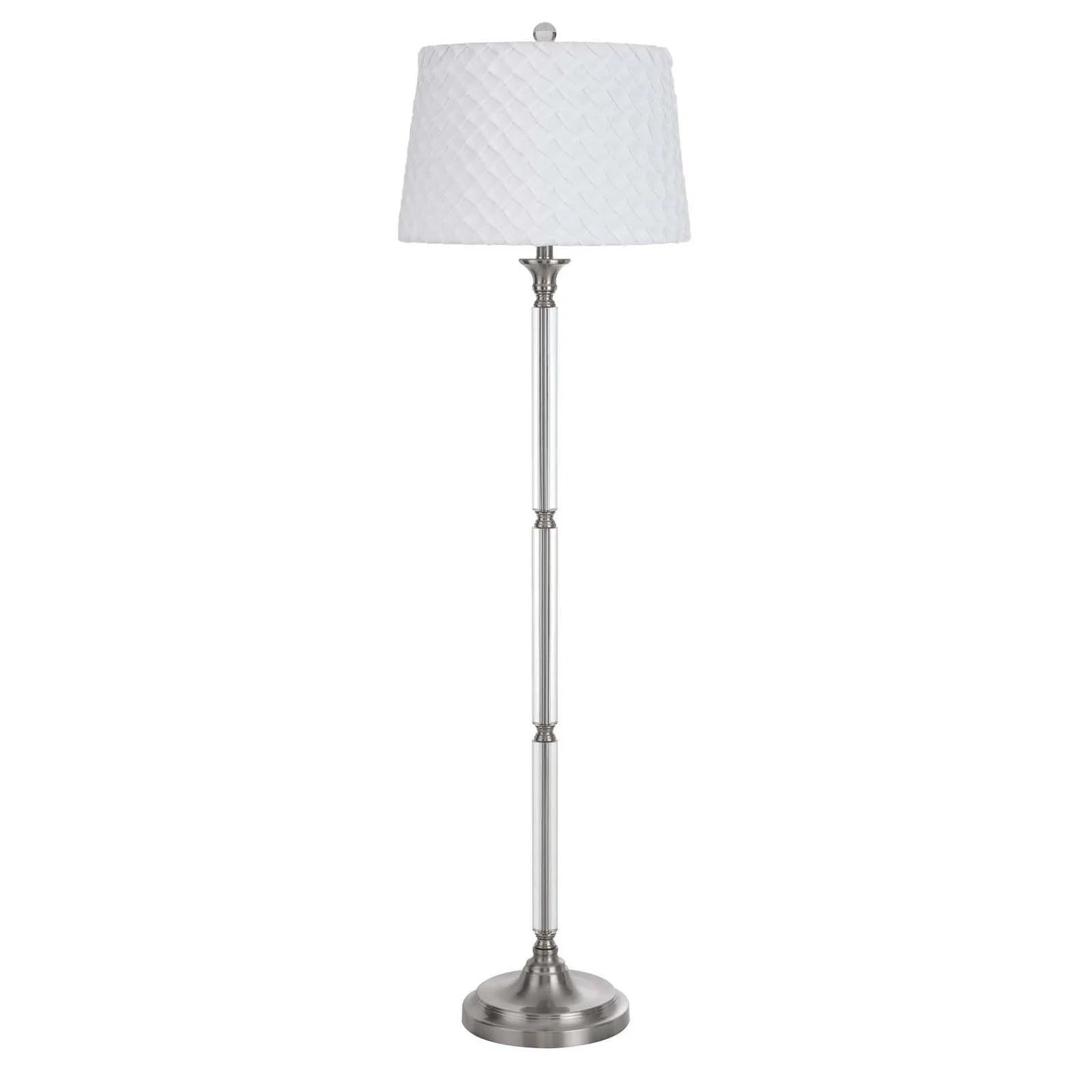 Traditional Nickel Floor Lamp with Square Shade