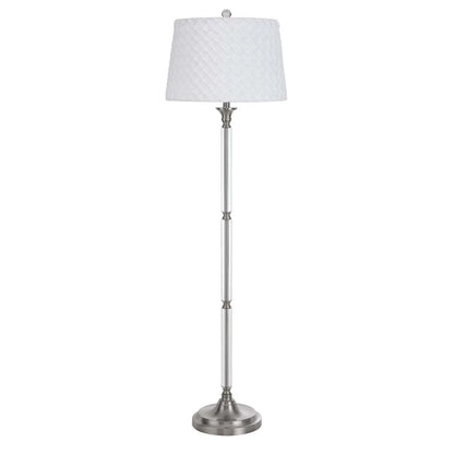 Traditional Nickel Floor Lamp with Square Shade