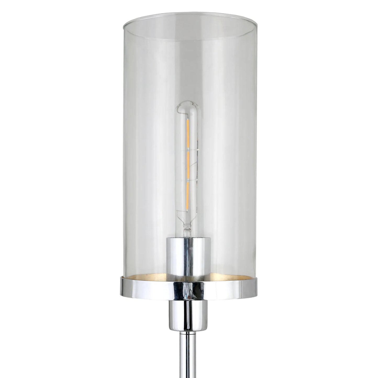 Contemporary Nickel Torchiere Floor Lamp