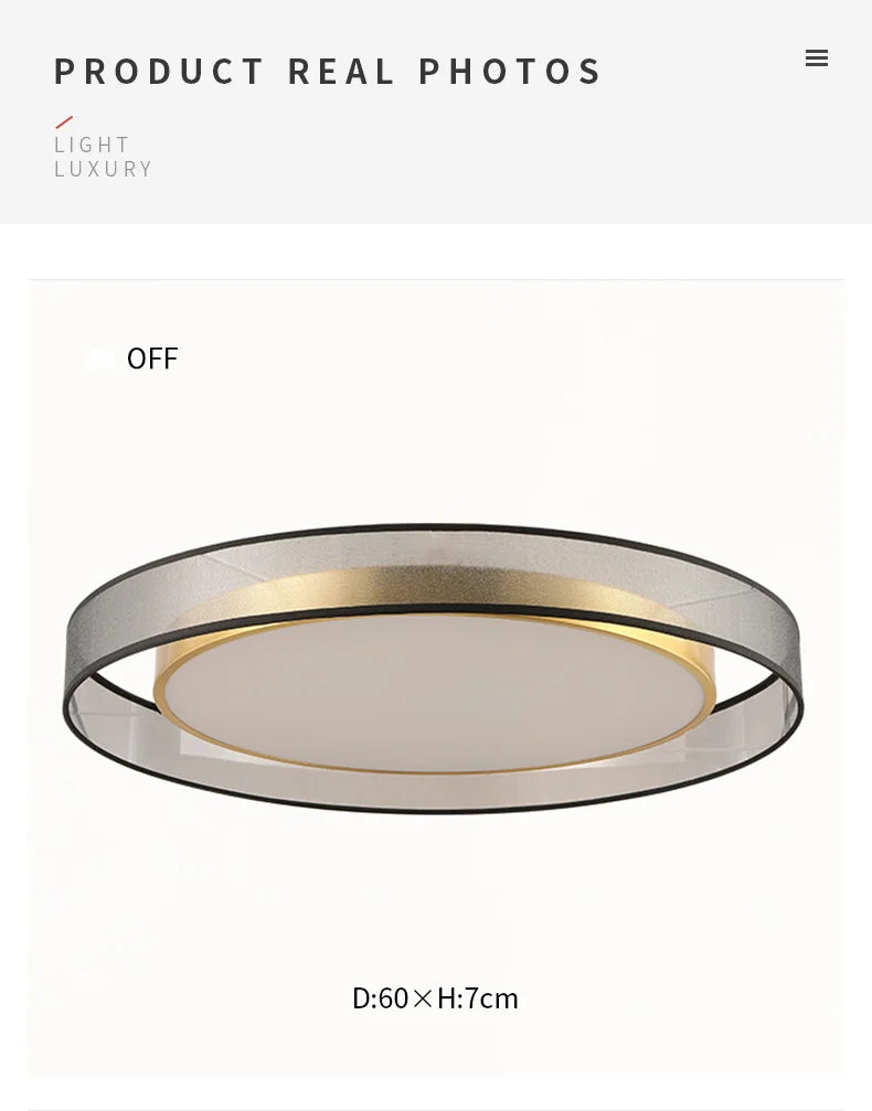 Nordic Copper LED Round Ceiling Light