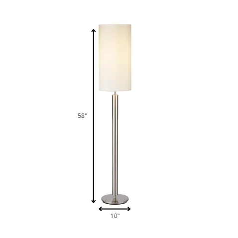 Contemporary Silver Aluminum Floor Lamp