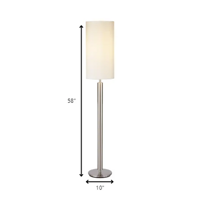 Contemporary Silver Aluminum Floor Lamp