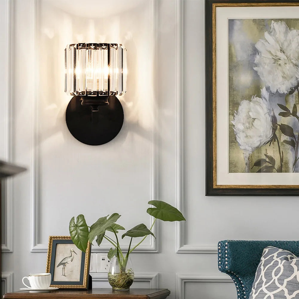 Crystal Sconce Iron Art Wall Lamp