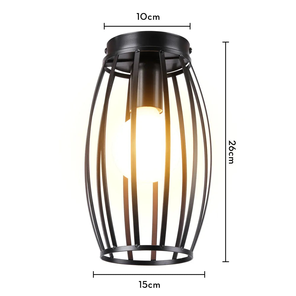 Retro Metal Semi-Flush Ceiling Light Fixture