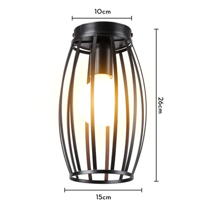 Retro Metal Semi-Flush Ceiling Light Fixture