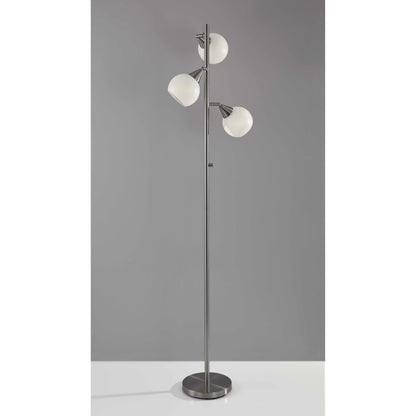 Modern Silver Floor Lamp with Dome Shade