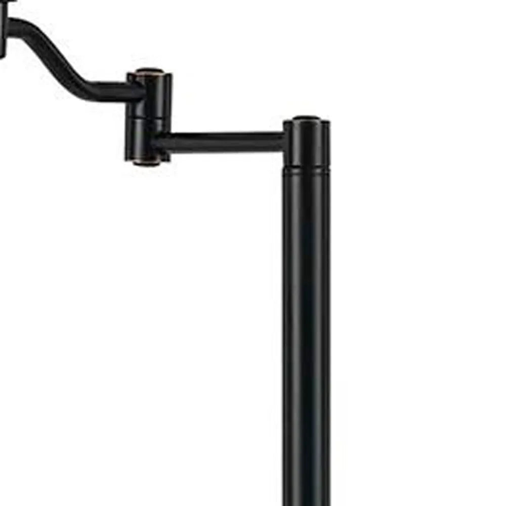 Bronze Swing Arm Floor Lamp with Empire Shade