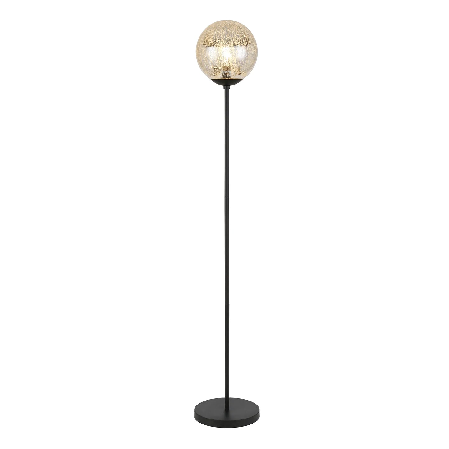 Black Floor Lamp Gold Mercury Glass Globe
