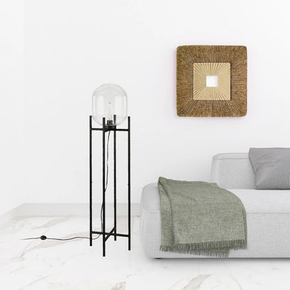 Black Transparent Globe Floor Lamp