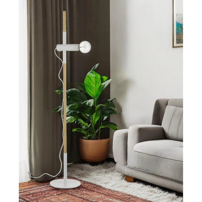 Brown and White Reading Floor Lamp