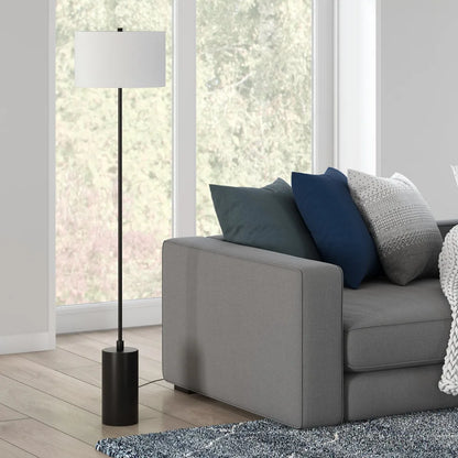 Traditional Black Floor Lamp with Empire Shade