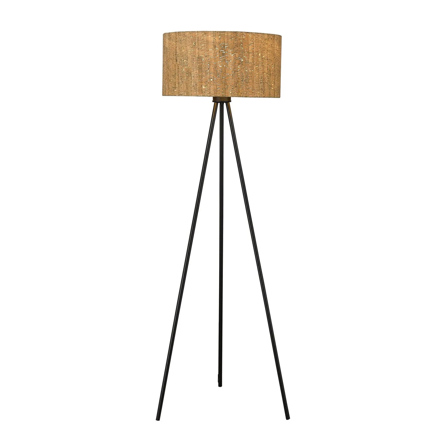 Brown and Black Tripod Floor Lamp