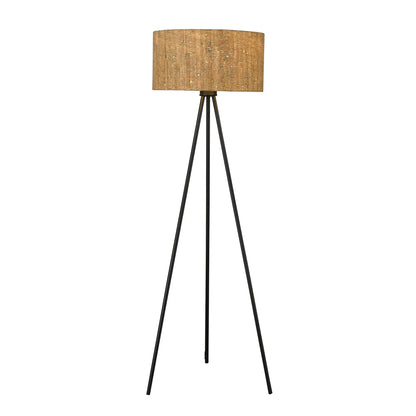 Brown and Black Tripod Floor Lamp