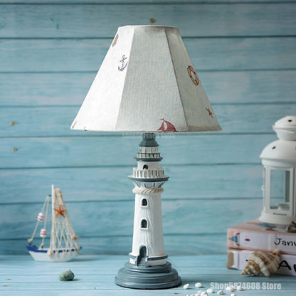 Mediterranean Lighthouse Resin Table Lamp