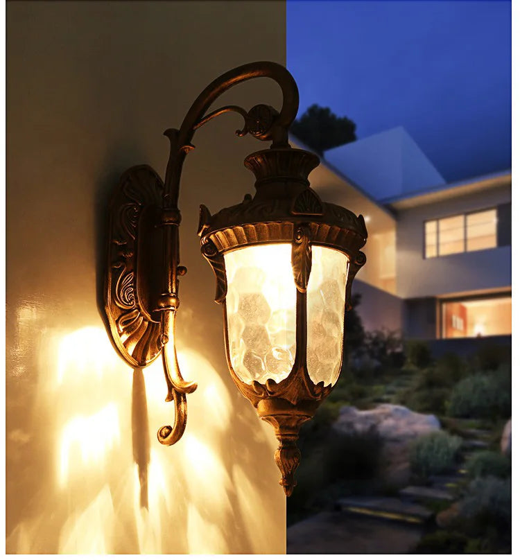 RetroGlow Waterproof Wall Lamp for Outdoor Spaces