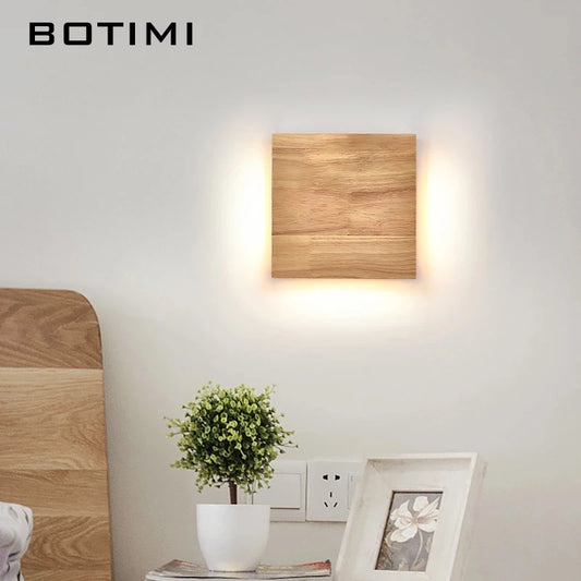Nordic Wood Wall Sconce - Elegant Bedside Light