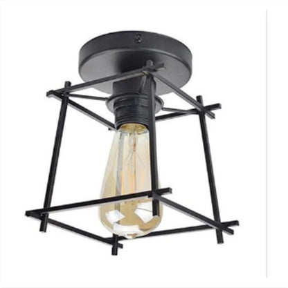Retro Metal Semi-Flush Ceiling Light Fixture