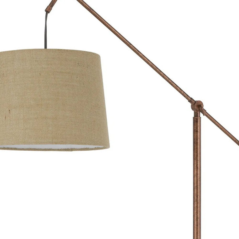 Traditional Adjustable Floor Lamp with Rustic Shade