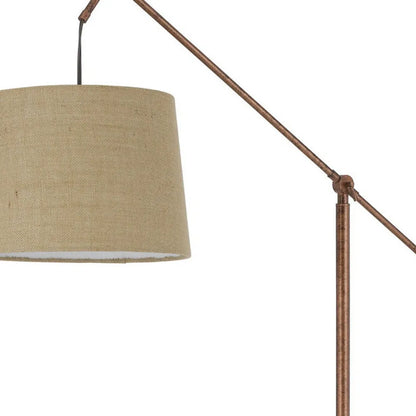 Traditional Adjustable Floor Lamp with Rustic Shade
