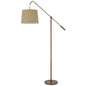 Traditional Adjustable Floor Lamp with Rustic Shade
